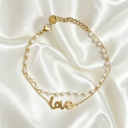 Love Armband Met Parel - Jade