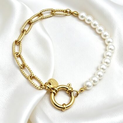 Parel Armband Met Schakel - Carrie