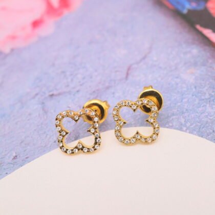 Oorbellen Bloem Met Strass - Gitte