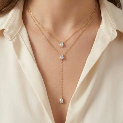 Dubbele Ketting Met Steentjes - Lizz